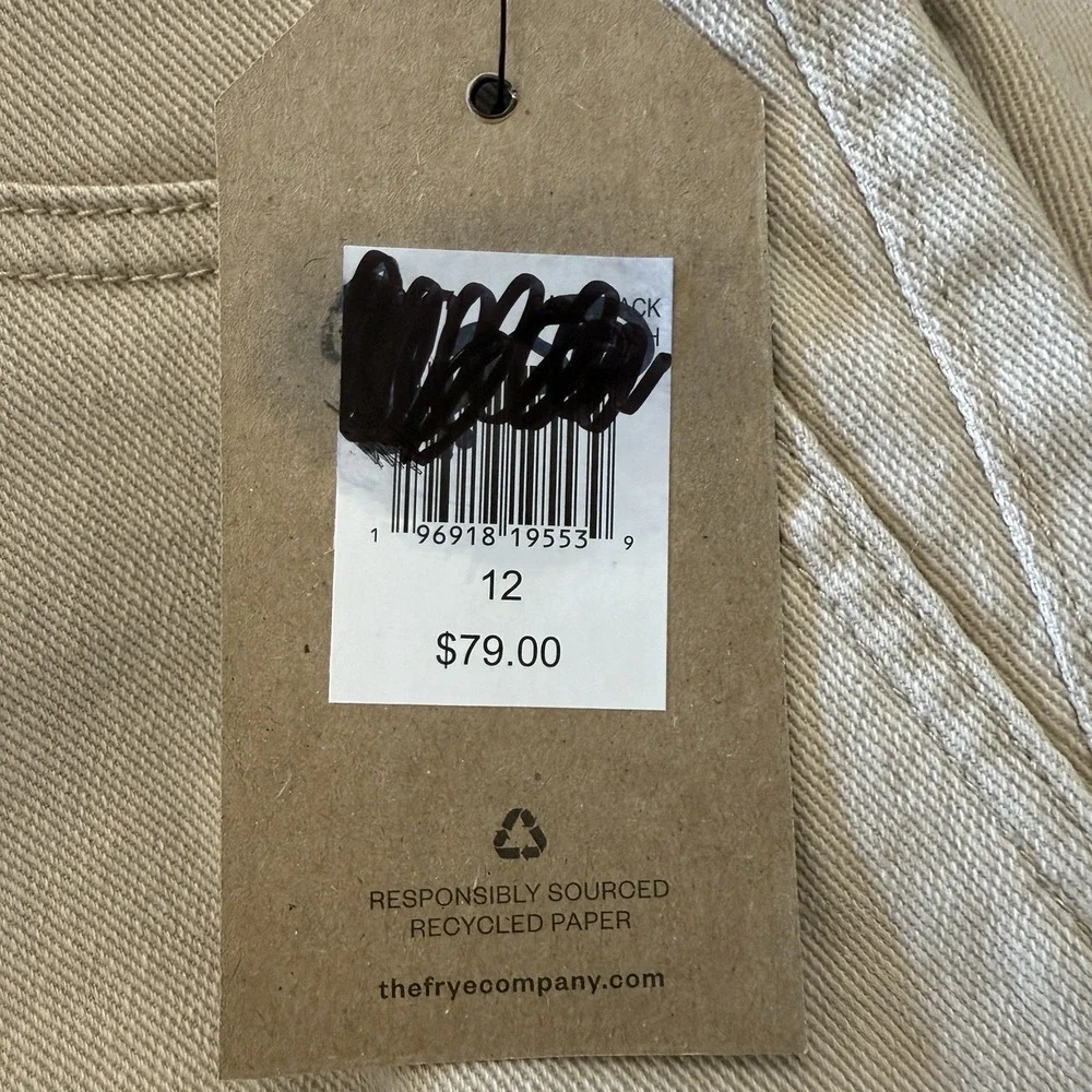 FRYE Anthropologie Womens 12 35x30 Pants Riley Wide Leg Khaki Mid Rise New Tags - Picture 5 of 12